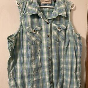 BIT & BRIDLE Women’s Plus Size Button Down Sleeveless Top Size 3X